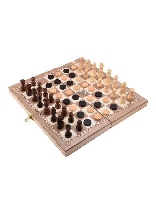 3-In-1 Wooden Chess, Checkers And Gomoku Suit - Image 1