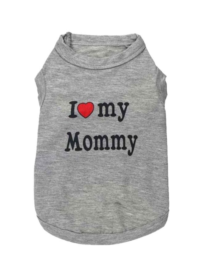 Generic - I Love My Mommy Printed T-Shirt For Pet Grey/Black/Red M - Image 1