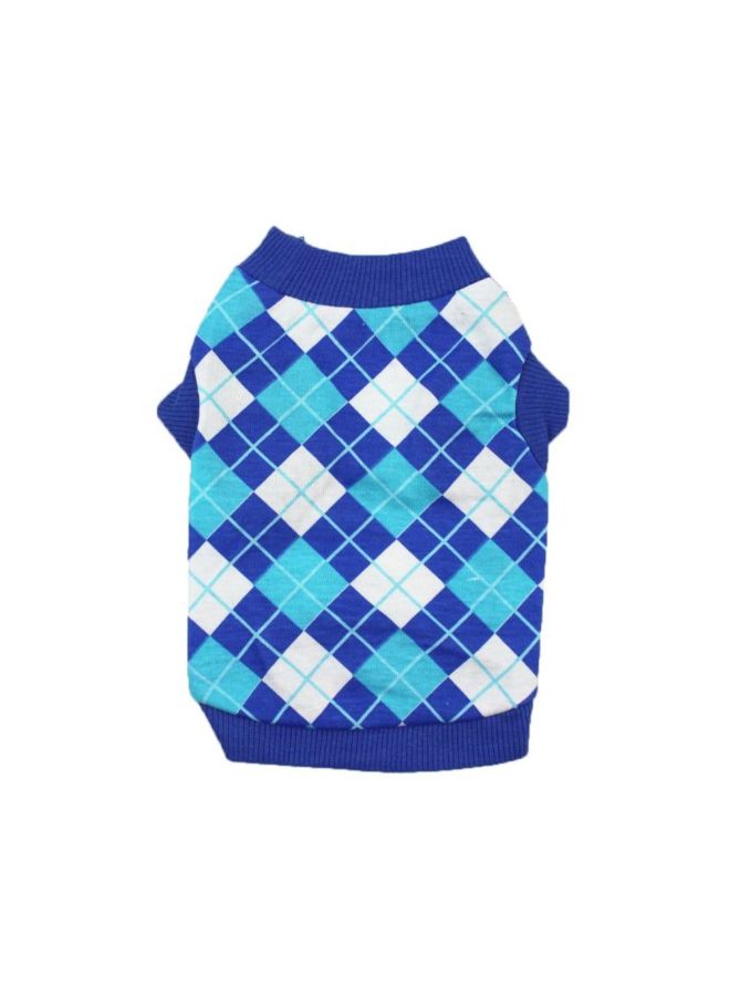 Generic Check Pattern T-Shirt Blue/White M  - Image 2