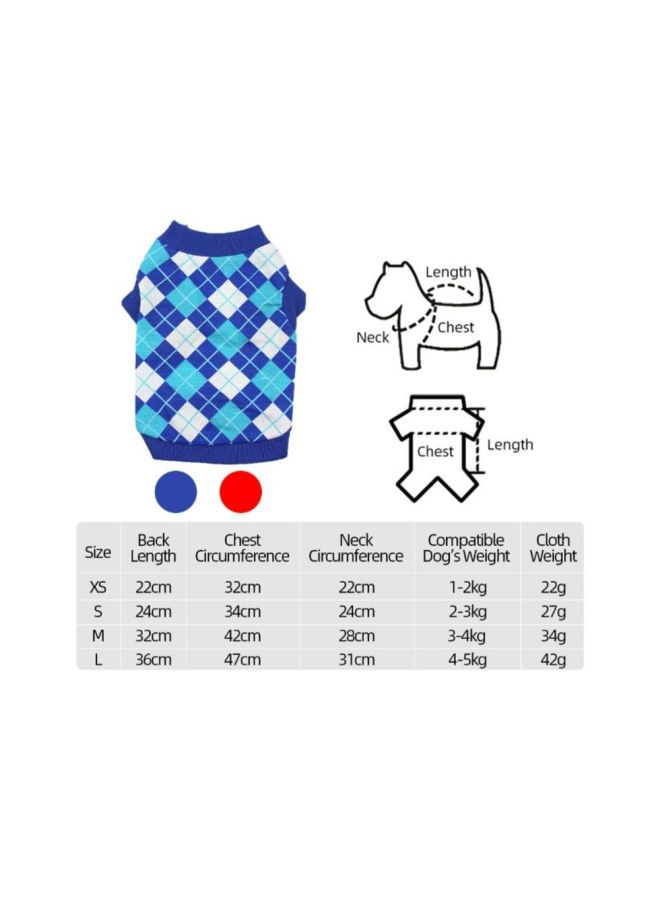 Generic Check Pattern T-Shirt Blue/White M  - Image 3