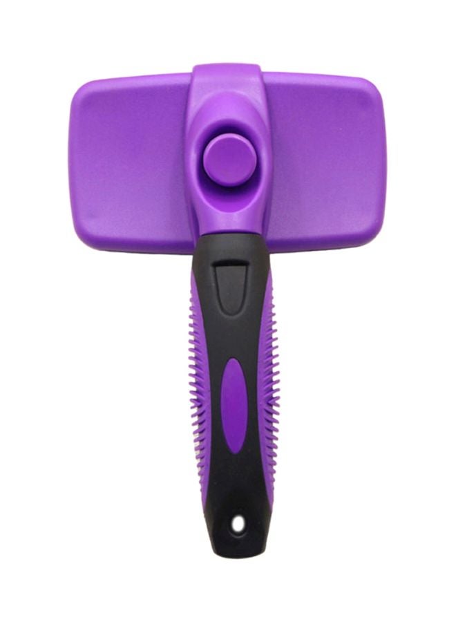 Generic Professional Self Cleaning Slicker Brush For Pet Purple/Black 23x4x14cm  - Image 1