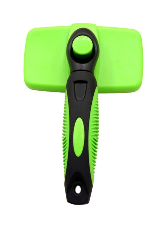 Self Cleaning Slicker Brush Comb Green/Black 23cm - Image 1