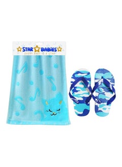 Cartoon Themed Towel With Beach Slippers