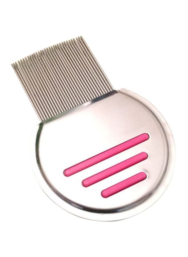 مشط ذو إبر ملولبة من ستانلس ستيل أبيض/فضي/وردي