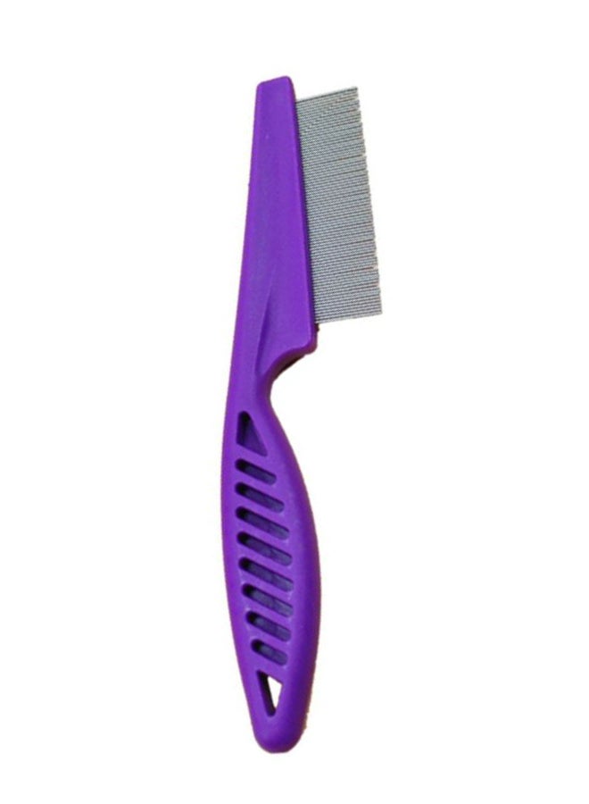 5-Piece Fine Toothed Stainless Steel Comb Set Purple/Silver 14cm - Image 1