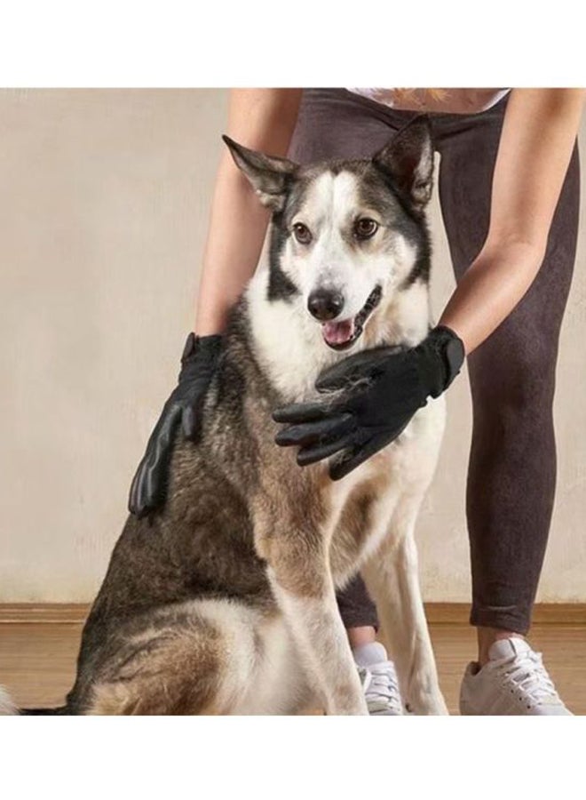 Generic Pet Grooming Gloves Black - Image 2