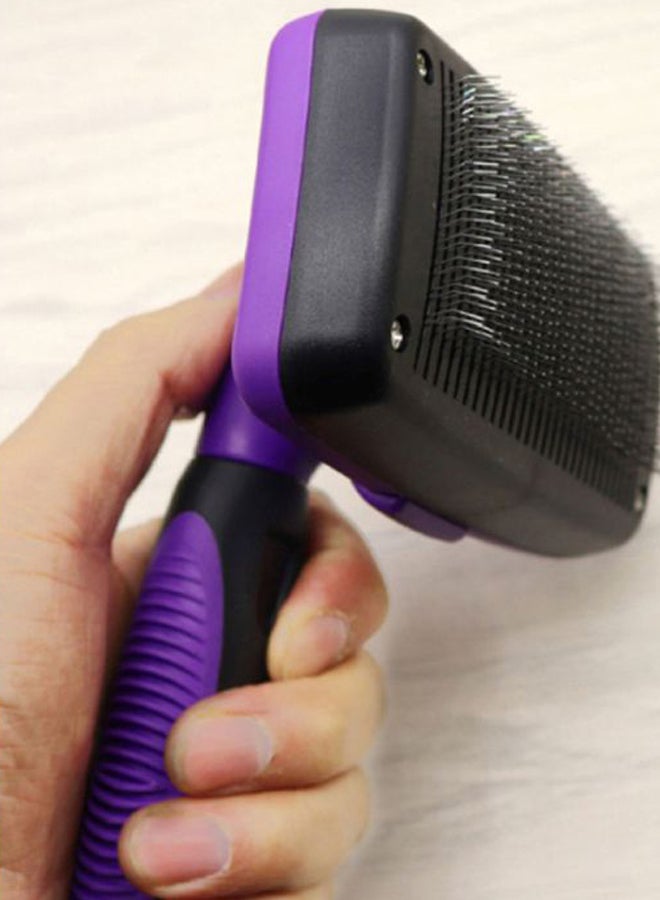 Self Cleaning Slicker Brush Comb Purple/Black 23centimeter - Image 2