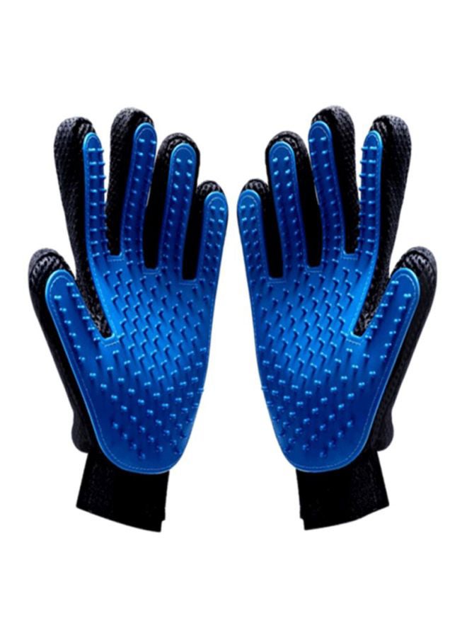 Generic Pet Grooming Gloves Blue/Black 23x17cm - Image 1
