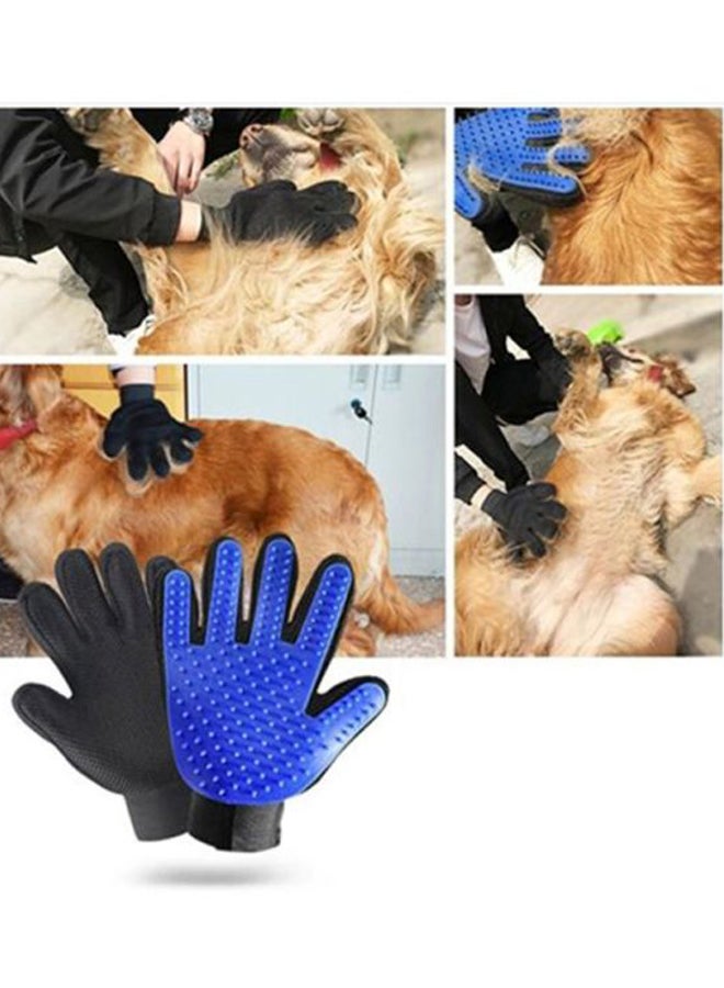 Generic Pet Grooming Gloves Blue/Black 23x17cm - Image 2