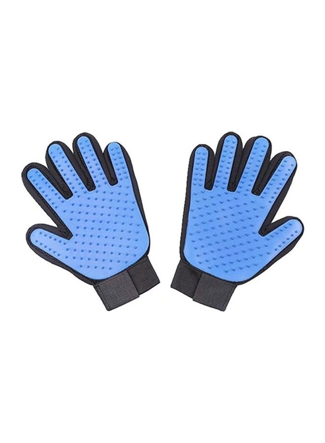 Generic Bath Brush Pet Hair Remover Gloves Blue 23x18cm - Image 1