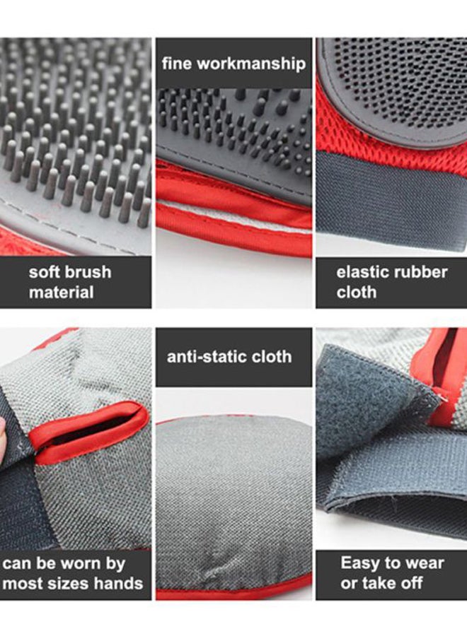 Generic Pet Grooming Glove Red/Grey - Image 4