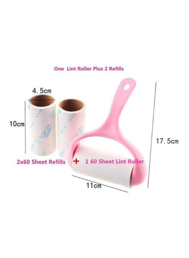 Generic Pet Hair Lint Roller With 3 Refills Pink/White Roller (17.5x11), Refills (10x4.5)cm  - Image 4