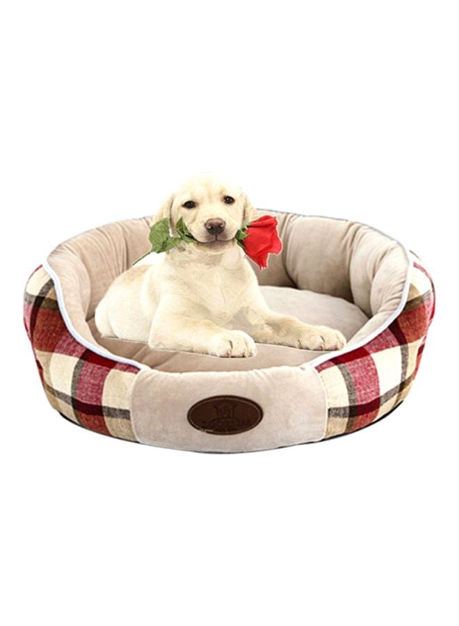 سرير مخملي محمول للحيوانات الأليفة بتصميم مستدير متعدد الألوان 35x15سم - Image 2