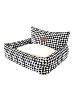 Generic Litter Warm Kennel Plaid Pet Cuddler Bed Black/White 45x15cm  - Image 1