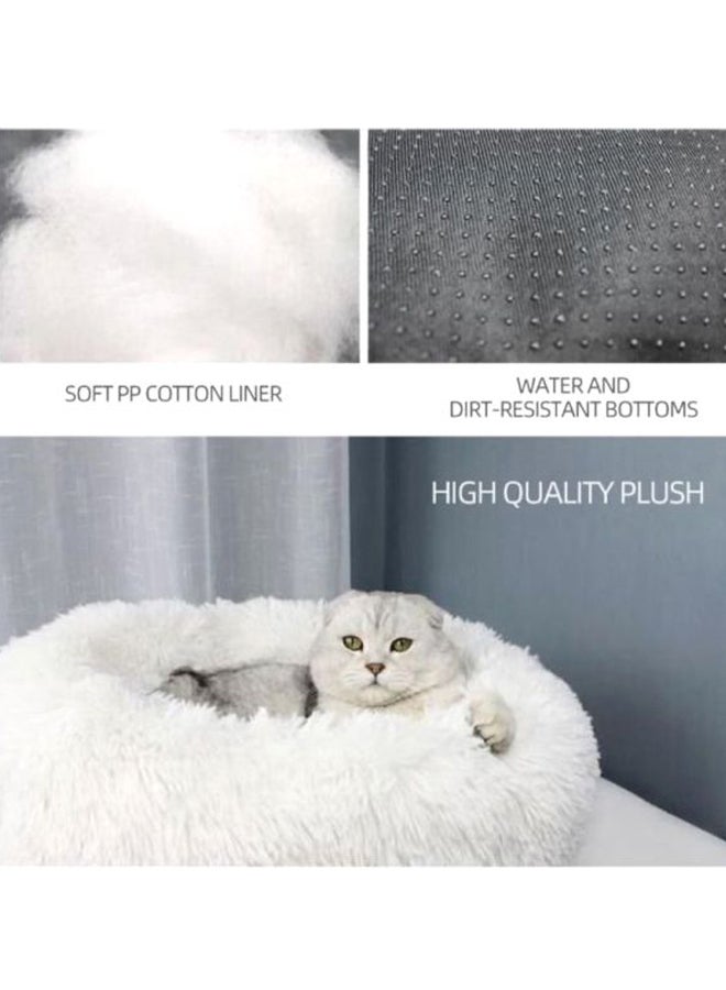 Generic Soft Plush Round Pet Bed White 20x10x15cm  - Image 2