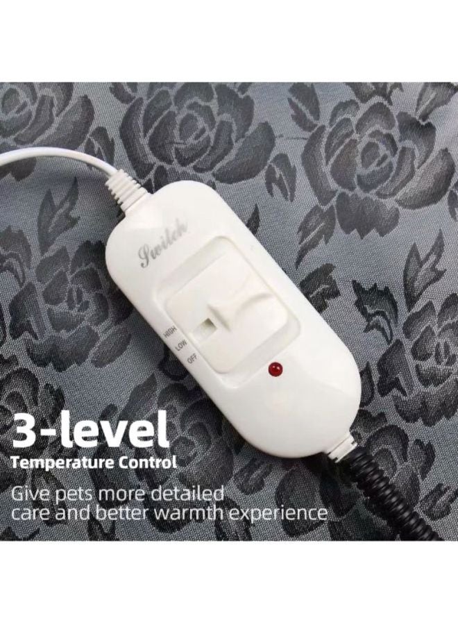 بساط تدفئة كهربائي للحيوانات الأليفة رمادي/أسود 45x1x45سم - Image 2