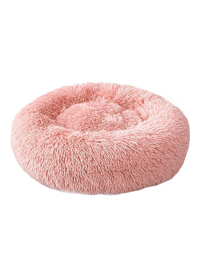 Soft Plush Round Pet Bed Pink 28x16x28cm - Image 1