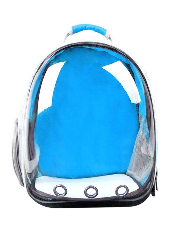 حقيبة نقل للحيوانات الأليفة أزرق/ شفاف/ أبيض 40x30سم
