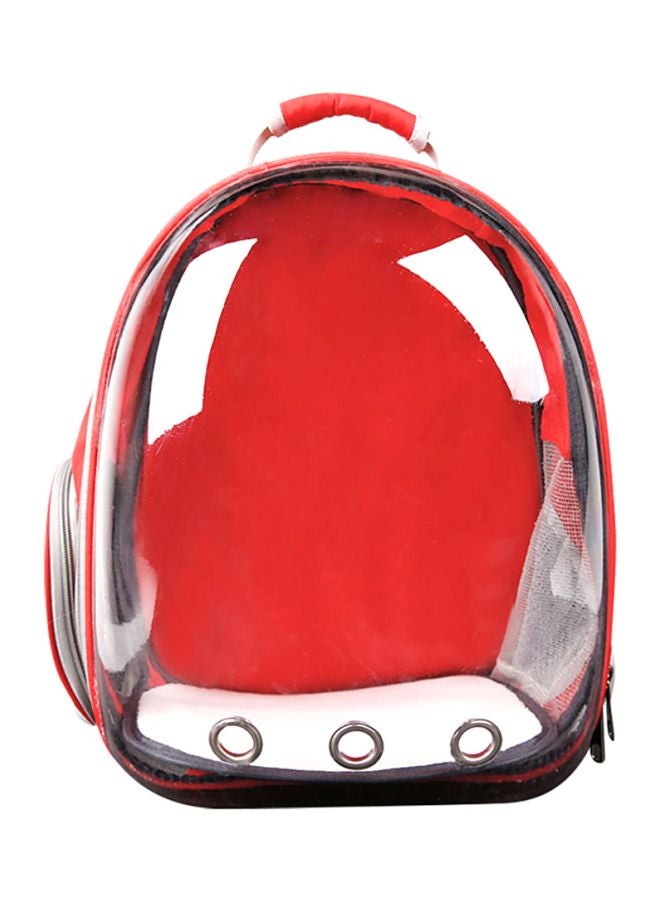 Pet Carrier Bag Red/Clear/White 40x30cm