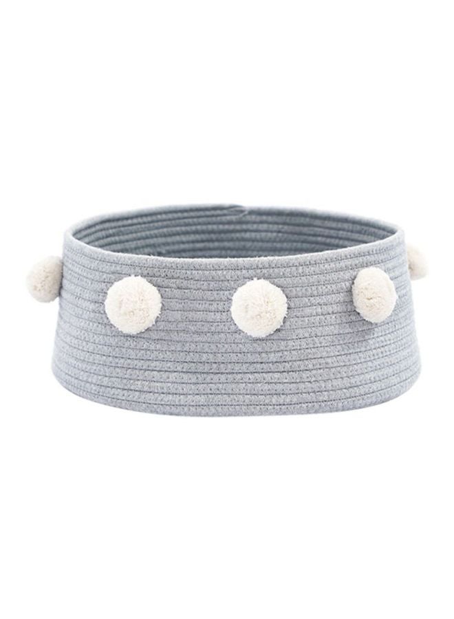 بيت قطط مزين بكرات بوم بوم رمادي 15x2x10.112سم