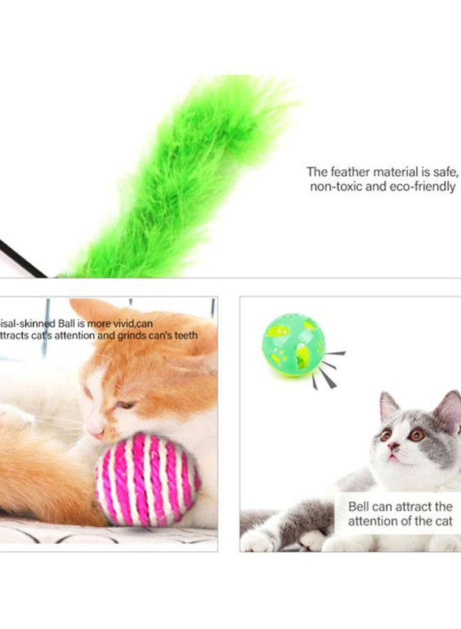 Cat Toy Set Blue/Green/Pink - Image 2