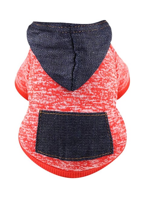 Dog T-Shirt With Hoodie Red/Blue 30cm