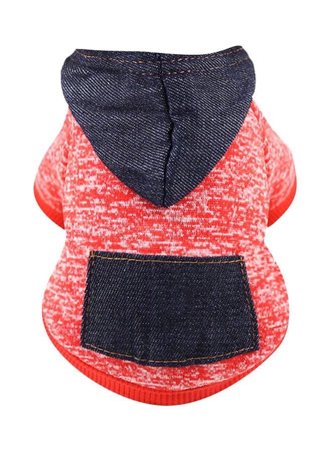 Generic - Dog T-Shirt With Hoodie Red/Blue 30cm - Image 1