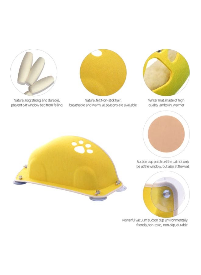 سرير بنافذة للحيوانات الأليفة أصفر - Image 4