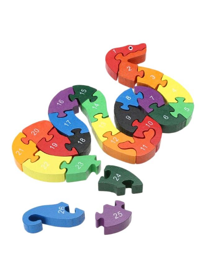 Beauenty 26-Piece Snake Shape Jigsaw Puzzle 19x13x1.5cm - Image 1