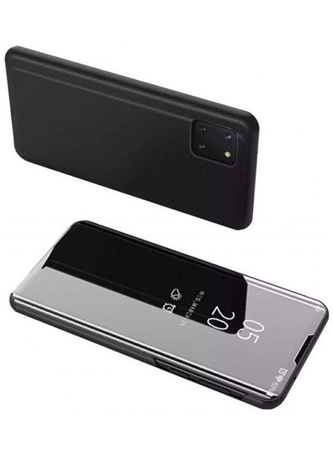Case For Samsung Note 10 Lite  View Stand Mirror Case Flip Phone Cover Not Smart Black