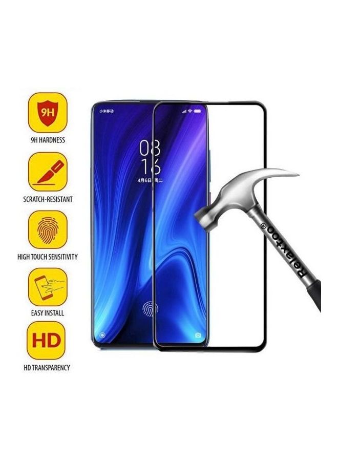Generic - For Xiaomi Redmi Mi 9T Glass Screen Protector 5D Curved Full Cover Clear/Black - Image 1