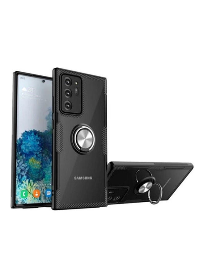 Generic - For Samsung Note 20 Ultra Case Clear Military Armor Dual Layer Protective Cover With Metal Ring Kickstand For Samsung Note 20 Ultra Black - Image 1