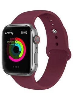 Eworld Sport Band For Apple Watch 44Mm 42Mm, Soft Silicone Strap Replacement Iwatch Bands For Apple Watch Sport,Series 4, Series 3, Series 2, Series 1  - Wine Red