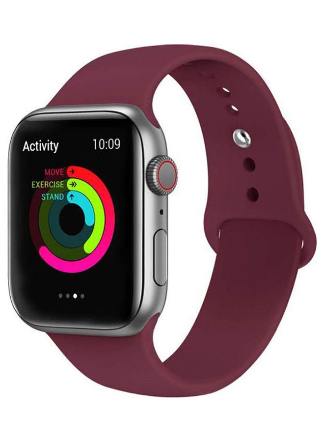 Generic - Eworld Sport Band For Apple Watch 44Mm 42Mm, Soft Silicone Strap Replacement Iwatch Bands For Apple Watch Sport,Series 4, Series 3, Series 2, Series 1  - Wine Red - Image 1