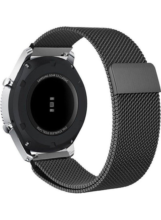 Generic - Premium Solid Milanese Stainless Steel Watch Bands Link Bracelet Strap For Samsung Gear S3 Classic  S3 Frontier Galaxy Smart Watch Fitness Black - Image 1