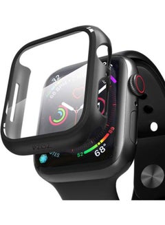 1Pcs Compatible For Apple Watch Band With Case 44Mm Series 5/4,  With Soft Silicone Band And Antiscratch Screen Protector,  With Iwatch 44Mm Clear/Black