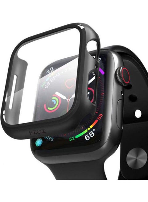 1Pcs Compatible For Apple Watch Band With Case 44Mm Series 5/4,  With Soft Silicone Band And Antiscratch Screen Protector,  With Iwatch 44Mm Clear/Black