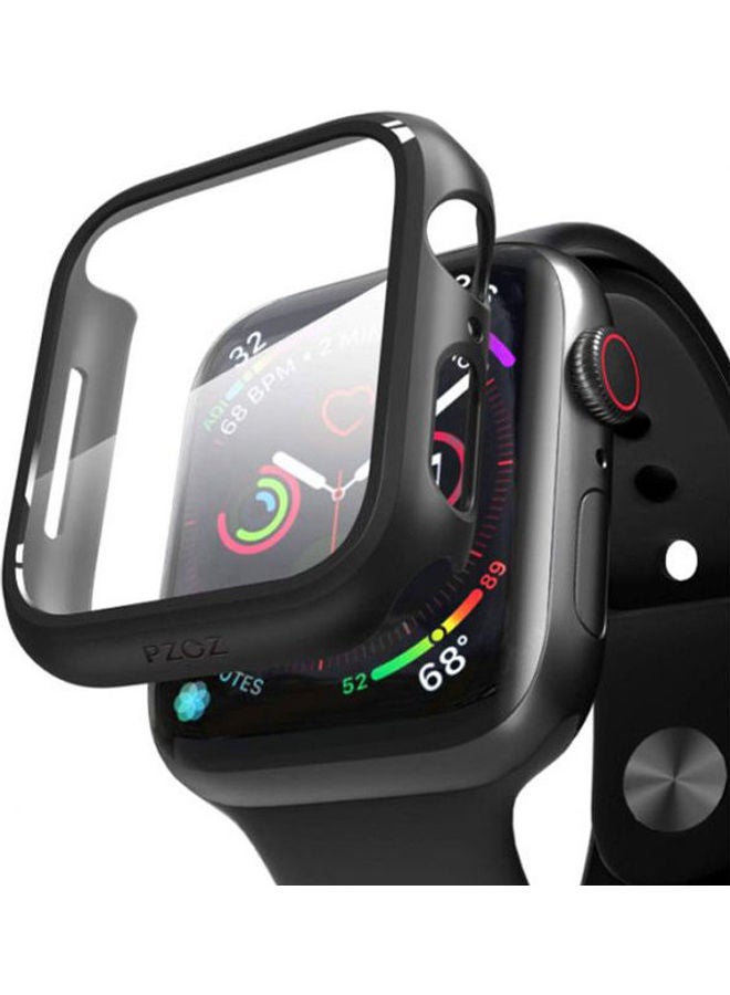 Generic - 1Pcs Compatible For Apple Watch Band With Case 44Mm Series 5/4,  With Soft Silicone Band And Antiscratch Screen Protector,  With Iwatch 44Mm Clear/Black - Image 1