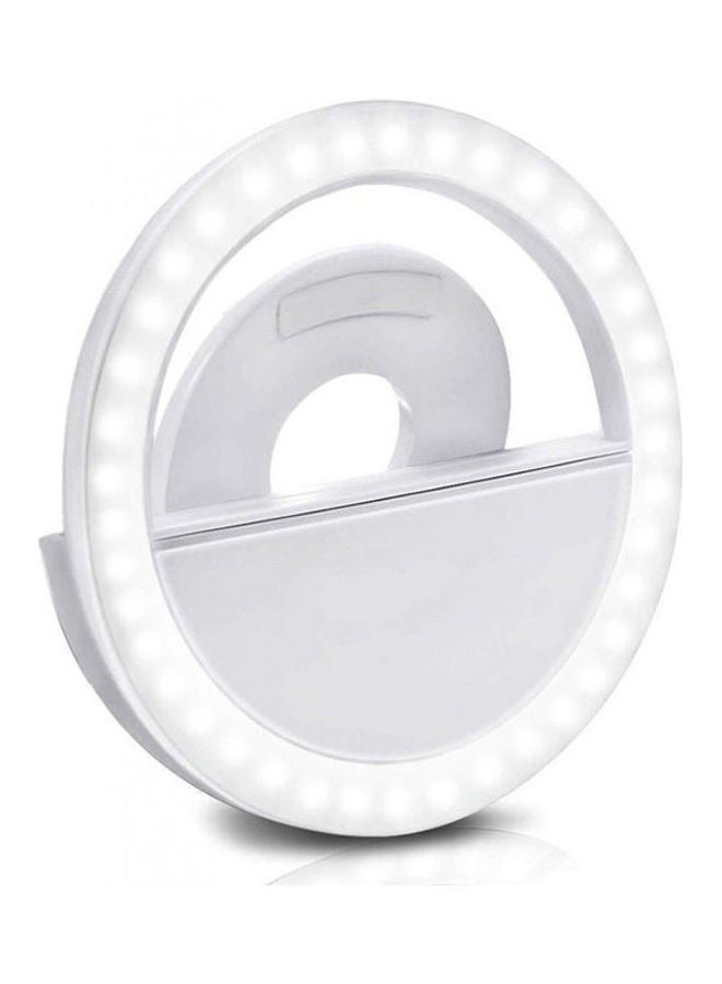 Clip On Selfie Ring Light Rechargeable With 36 LED For Smart Phone Camera Round Shape White  - Image 1