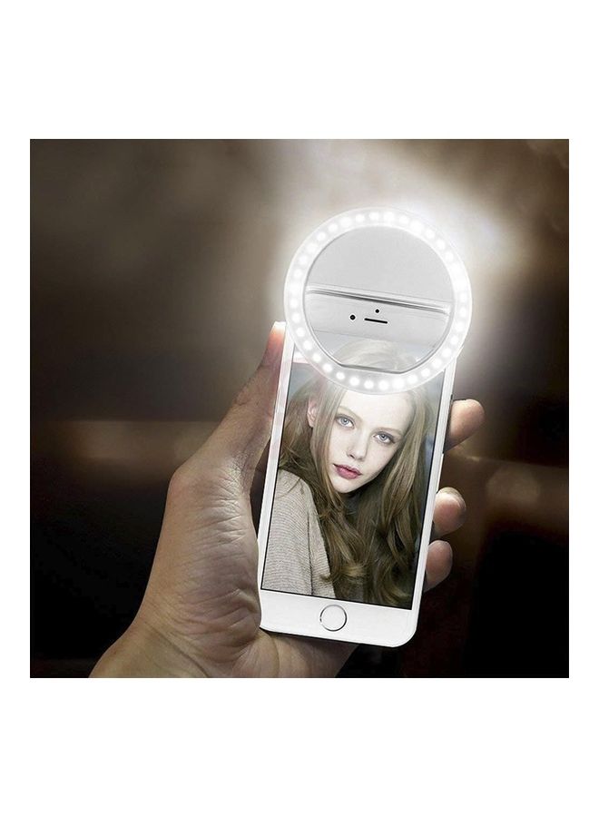 Clip On Selfie Ring Light Rechargeable With 36 LED For Smart Phone Camera Round Shape White  - Image 2