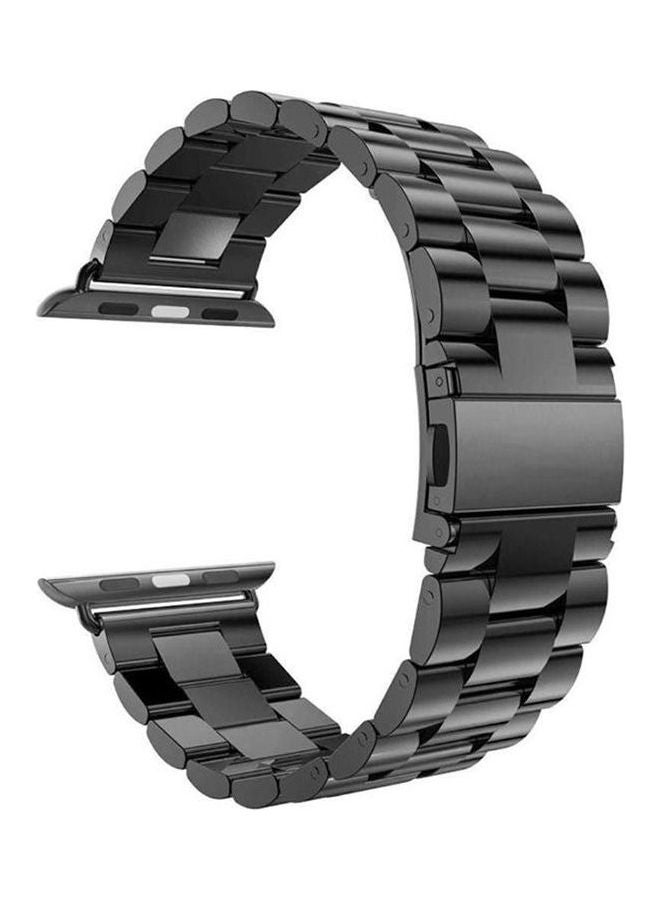 Compatible With 42Mm 44Mm Metal Apple Watch Band Series 4 For Men Stainless Steel Iwatch Iphone Watch Link Band Series 3/2/1(42Mm/44Mm, ) Black  - Image 1