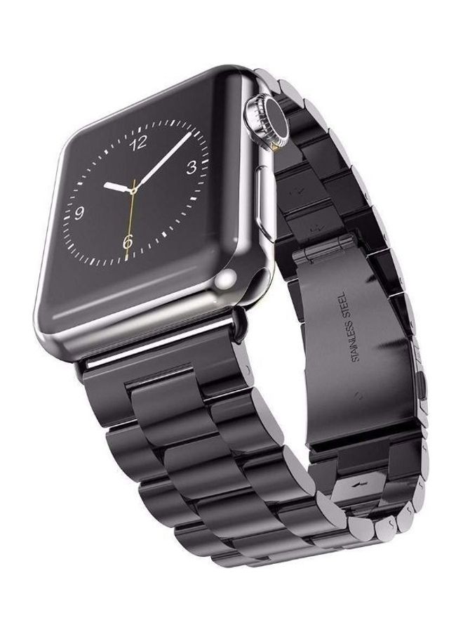 Compatible With 42Mm 44Mm Metal Apple Watch Band Series 4 For Men Stainless Steel Iwatch Iphone Watch Link Band Series 3/2/1(42Mm/44Mm, ) Black  - Image 2
