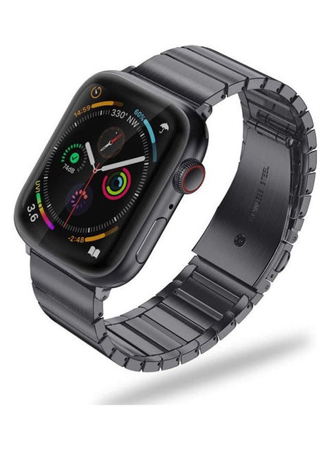 Watch Band For Apple Watch 44Mm 42Mm Series 5/4/3/2/1, Premium Stainless Steel Replacement Wristband Metal Strap Link Bracelet For All Versions 44Mm 42Mm Apple Watch, Black
