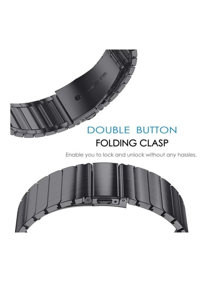 Generic - Watch Band For Apple Watch 44Mm 42Mm Series 5/4/3/2/1, Premium Stainless Steel Replacement Wristband Metal Strap Link Bracelet For All Versions 44Mm 42Mm Apple Watch, Black - Image 1