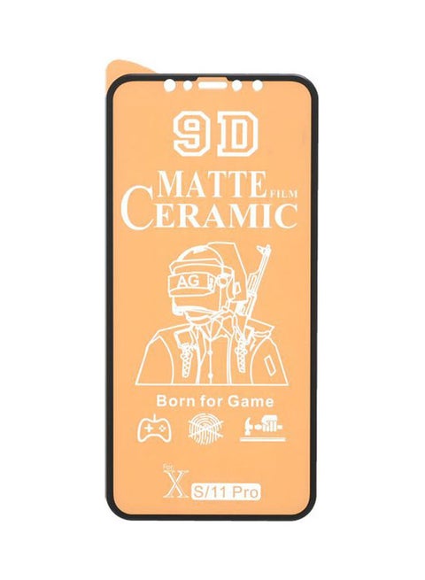 9D Screen Protector Matte Ceramic For Apple Iphone X Clear/Black