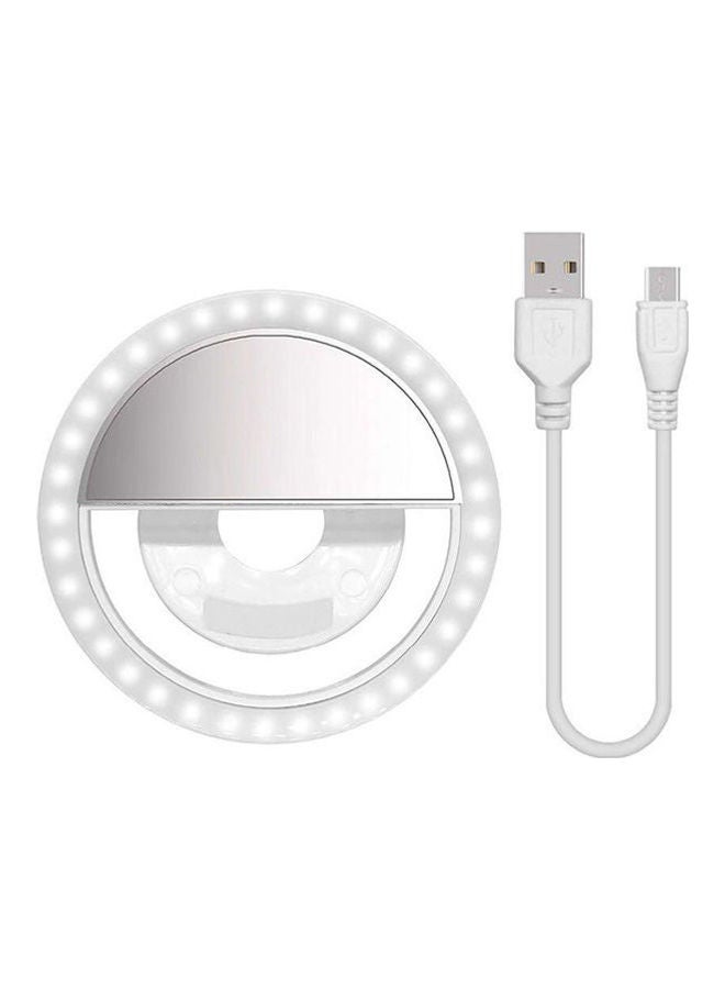 Selfie Phone Camera Ring Light with [Rechargeable] 36 LED Light, 3-Level adjustable Brightness On-Video Lights Clips On Night Makeup Light Compatible for iPhone Samsung Photography (White) White  - Image 1
