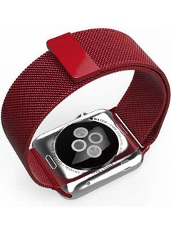 Magnetic Milanese Loop Stainless Steel Metal Band For Apple Iwatch 42Mm/44Mm Red