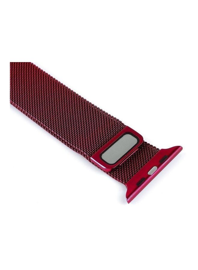Generic - Magnetic Milanese Loop Stainless Steel Metal Band For Apple Iwatch 42Mm/44Mm Red - Image 1