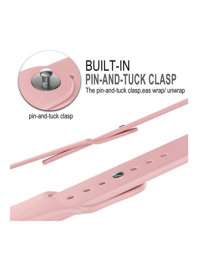 Eworld Sport Band For Apple Watch 44Mm 42Mm, Soft Silicone Strap Replacement Iwatch Bands For Apple Watch Sport,Series 4, Series 3, Series 2, Series 1  - Light Pink  - Image 2