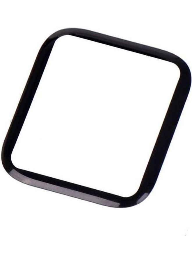 لاصقة حماية للشاشة 3D من الزجاج المقوى وبتغطية كاملة ومقاومة للخدوش ودقة عالية الوضوح لساعة أبل الذكية سلسلة 4/3/2/1 مقاس 42 مم شفاف/أسود - Image 2